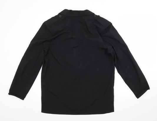 PLANET Womens Black Basic Button-Up Size 12