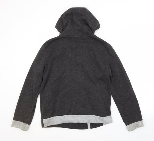 PEI XIANG Mens Grey Full Zip Hoodie