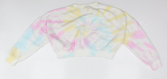 PRETTYLITTLETHING Womens Multicoloured Geometric Pullover Jumper Size S