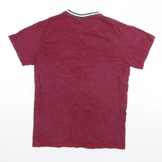 Paris Womens Red Striped Basic T-Shirt Size S