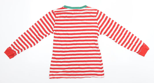 Made By Elves Womens Red Striped Basic T-Shirt Size 8 - Christmas, #TeamSanta
