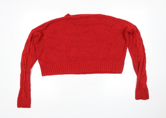 New Look Womens Red Pullover Jumper Size M