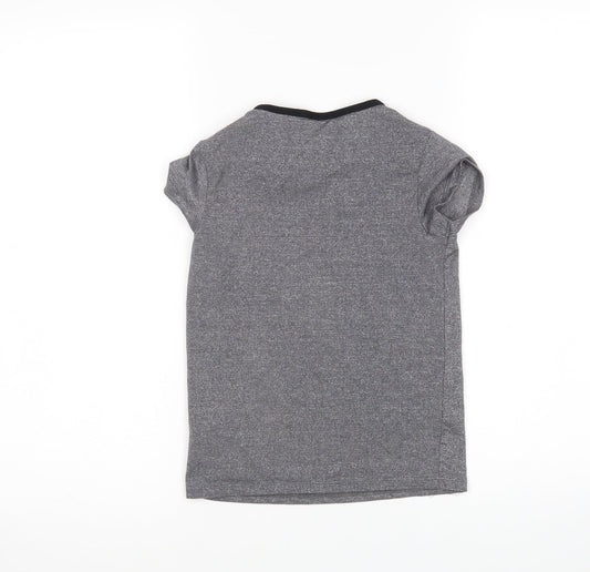 NEXT Girls Silver Basic T-Shirt Size 6 Years