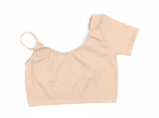 Zara Womens Beige Basic T-Shirt Size 10