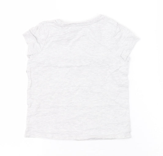 George Girls Grey Basic T-Shirt Size 5-6 Years