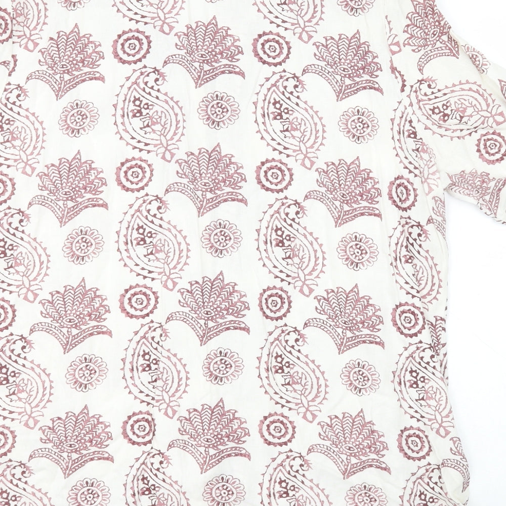 Preworn Mens White Paisley Button-Up