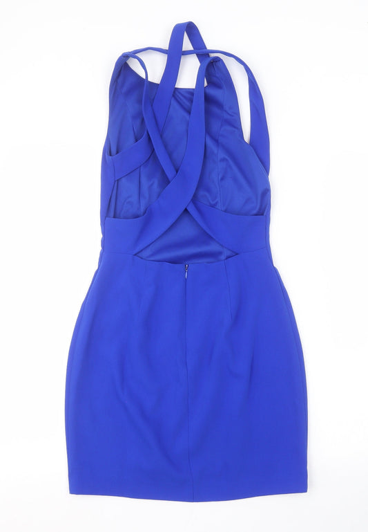 Preworn Womens Blue Pencil Dress Size S