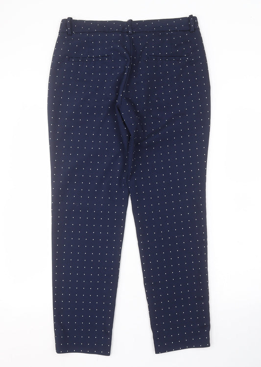 Zara Womens Blue Argyle/Diamond Trousers Size M L27 in