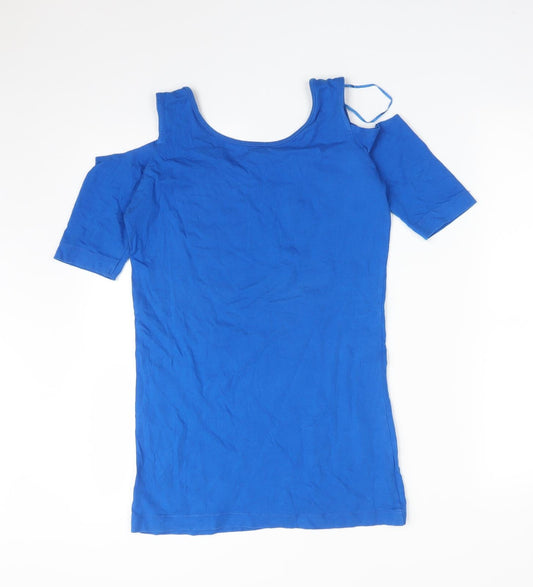 alcott Womens Blue Basic T-Shirt Size M