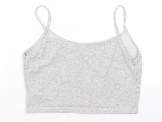 Preworn Womens Grey Cropped T-Shirt Size S