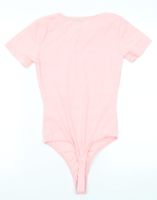 Missguided Womens Pink Bodysuit One-Piece Size 4
