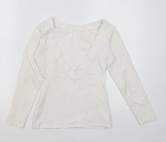 Wassyl Womens White Basic T-Shirt Size XS