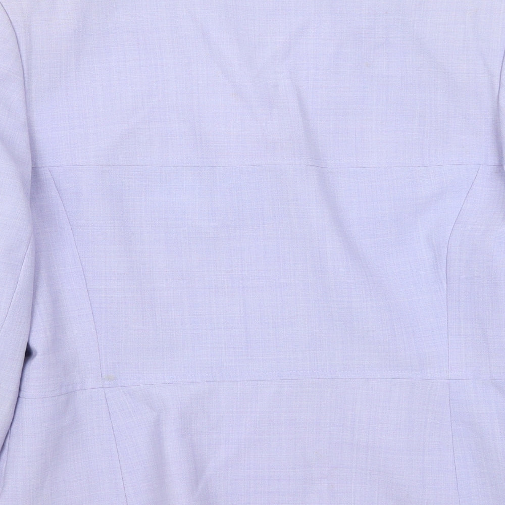 Brand and care label for NEXT women’s purple jacket blazer, size UK 12