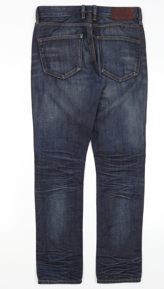 River Island Mens Blue Straight Jeans Size 26 in L29 in