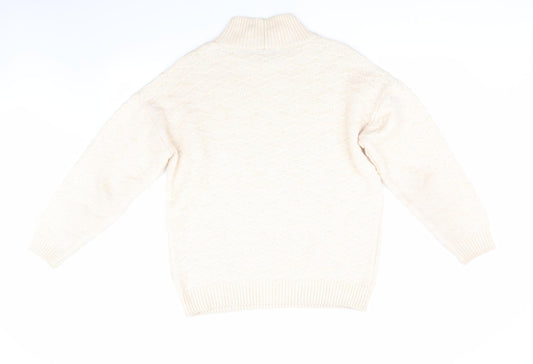 NEXT Womens Ivory Pullover Jumper Size M - Honeycombe knit