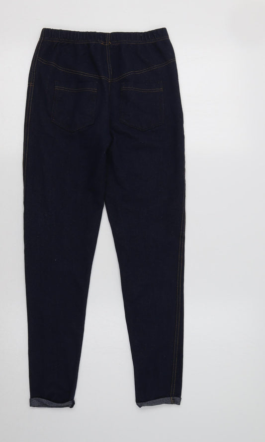 Boohoo Womens Blue Jegging Leggings Size 6 L25 in