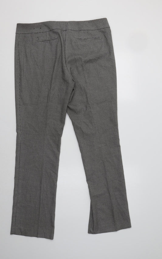 Nine West Womens Grey Houndstooth Dress Pants Trousers Size 10 L30 in