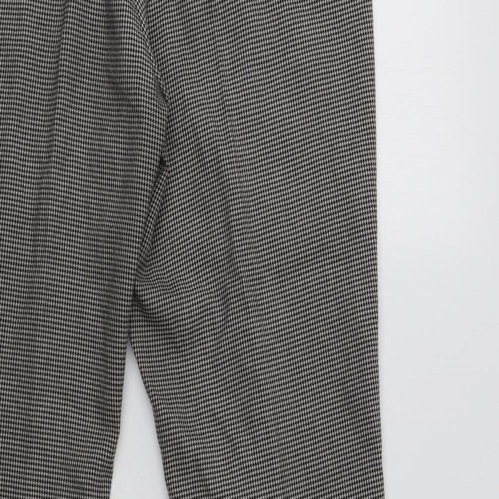 Nine West Womens Grey Houndstooth Dress Pants Trousers Size 10 L30 in