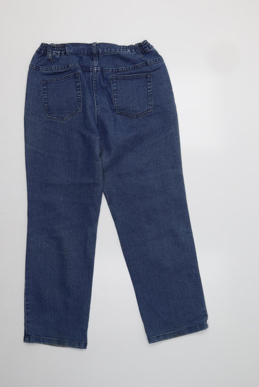 BM Womens Blue Straight Jeans Size 12 L28 in