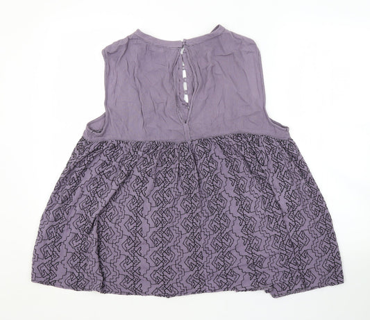 NEXT Womens Purple Argyle/Diamond Basic Blouse Size 14