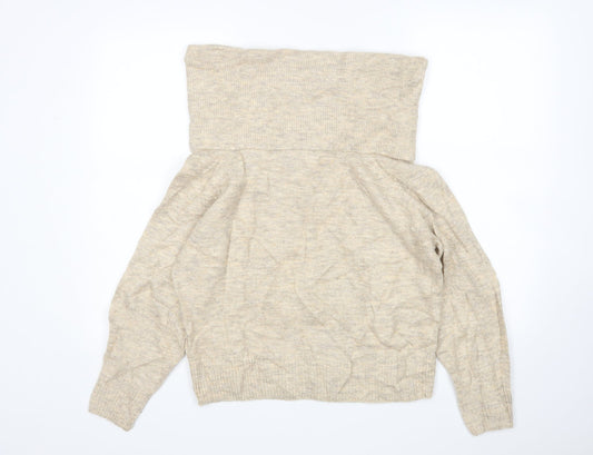 H&M Womens Beige Pullover Jumper Size XS