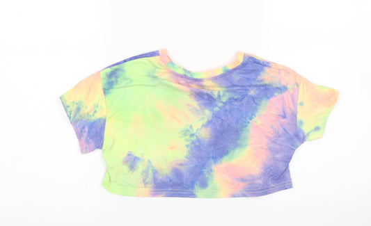 SheIn Girls Multicoloured Cropped T-Shirt Size 7 Years - Tie Dye
