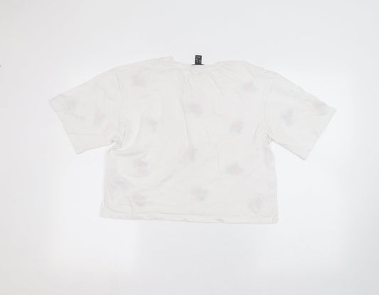 New Look Womens White Basic T-Shirt Size 12