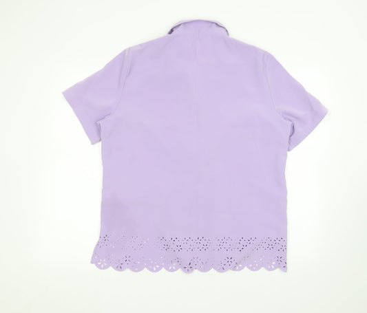 Preworn Womens Purple Basic Button-Up Size 18
