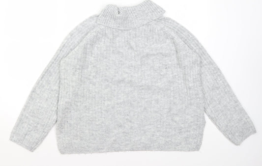 Very Womens Grey Roll Neck Acrylic Pullover Jumper Size 10