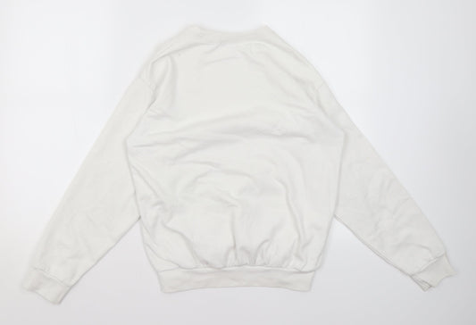 Nasty Gal Womens White Round Neck Polyester Pullover Jumper Size S - NYC