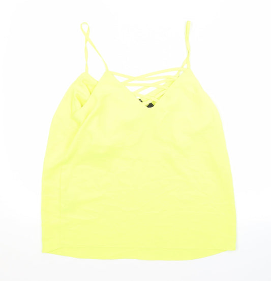New Look Womens Yellow Polyester Basic Tank Size 10