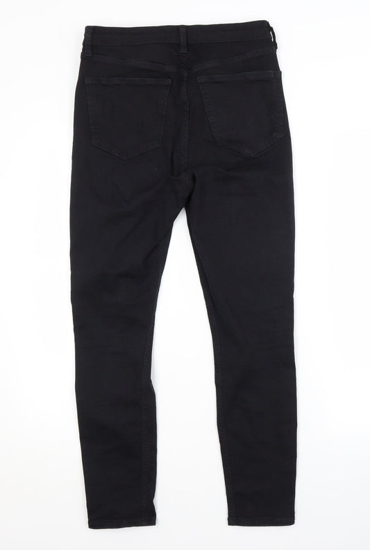 Topshop Womens Black Cotton Straight Jeans Size 30 in L30 in Regular