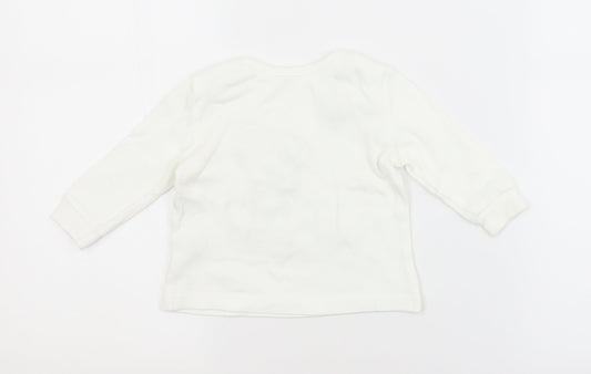 George Baby White Cotton Pullover Jumper Size 3-6 Months