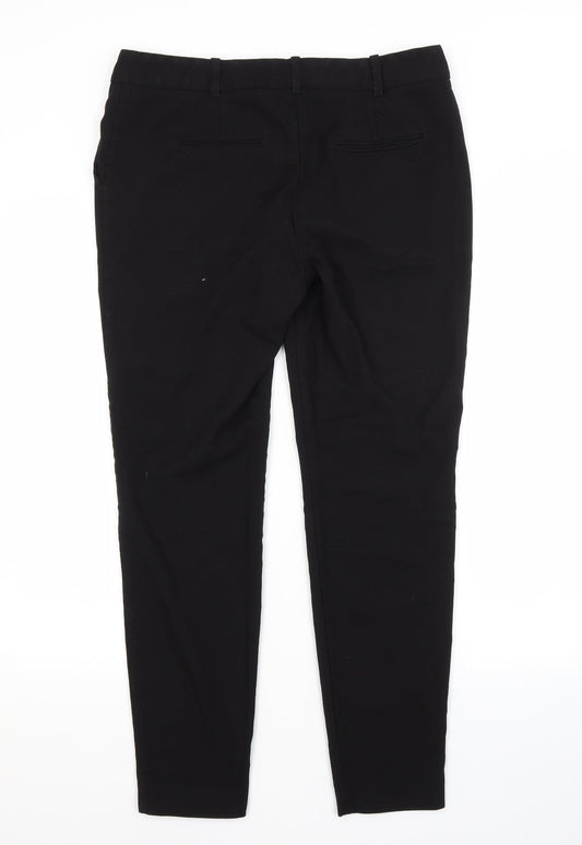 NEXT Womens Black Polyester Trousers Size 10 L27 in Regular