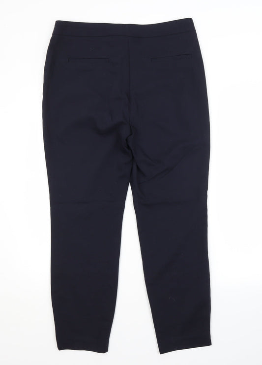 Papaya Womens Blue Polyester Trousers Size 14 L26 in Regular