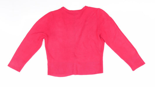 Florence and Fred Womens Red V-Neck Acrylic Cardigan Jumper Size 12 - Deep V Front