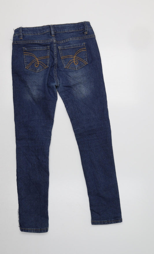 Y.F.K. Girls Blue Cotton Jegging Jeans Size 11-12 Years Regular