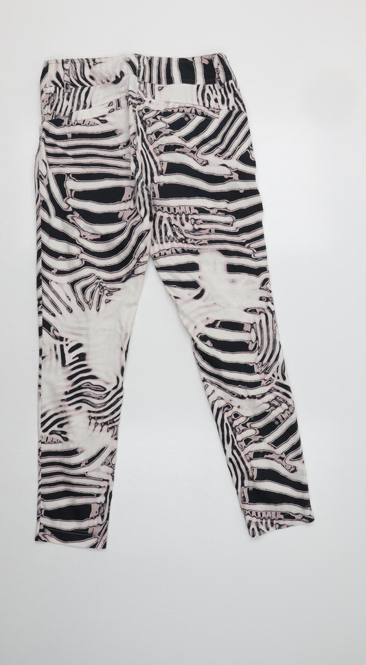 De Facto Womens Multicoloured Geometric Cotton Trousers Size 10 L27 in Regular