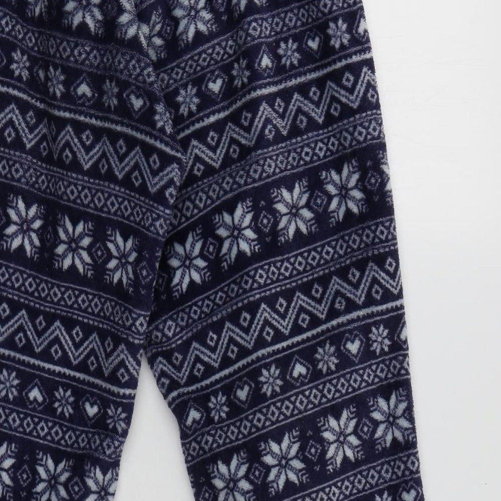 George Womens Blue Fair Isle Polyester Pyjama Pants Size 8