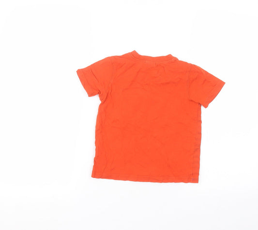 George Boys Orange Cotton Basic T-Shirt Size 2-3 Years