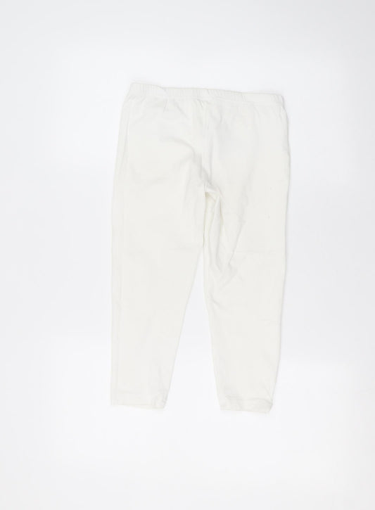 New Look Womens White Cotton Sweatpants Trousers Size 8 Regular