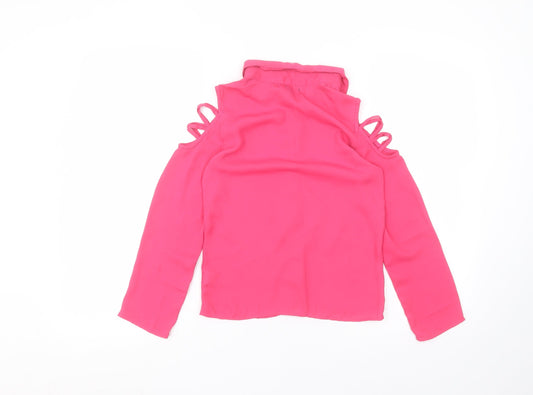 Primark Girls Pink Polyester Basic Button-Up Size 9-10 Years