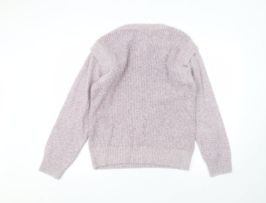 Matalan Womens Purple Round Neck Acrylic Pullover Jumper Size L