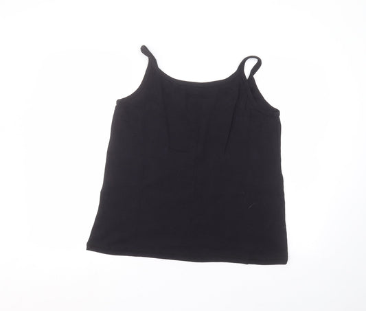 glamourosa Womens Black Cotton Basic T-Shirt Size 18 Round Neck
