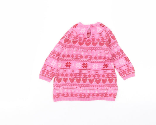 TU Baby Pink Cotton Pullover Jumper Size 3-6 Months
