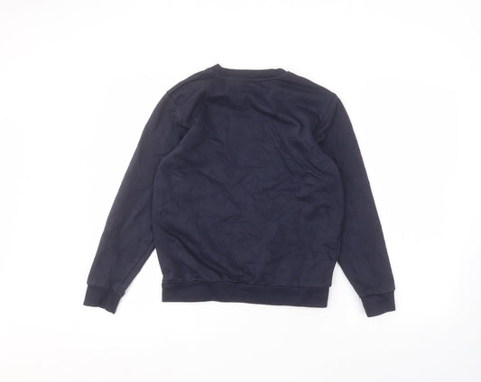 George Boys Blue Round Neck Cotton Pullover Jumper Size 11-12 Years