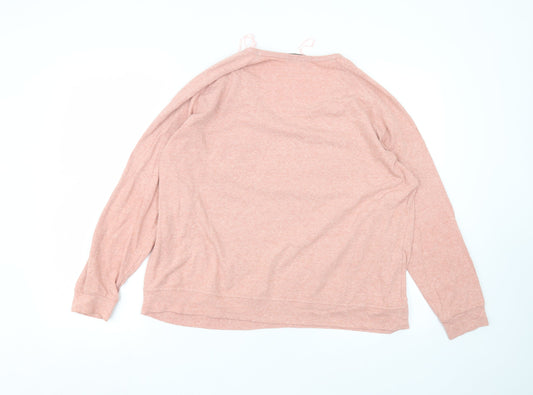 Matalan Womens Pink Round Neck Polyester Pullover Jumper Size L