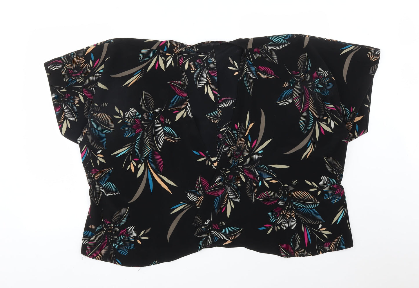 Jane Norman Womens Black Floral Polyester Cardigan Jumper Size 10