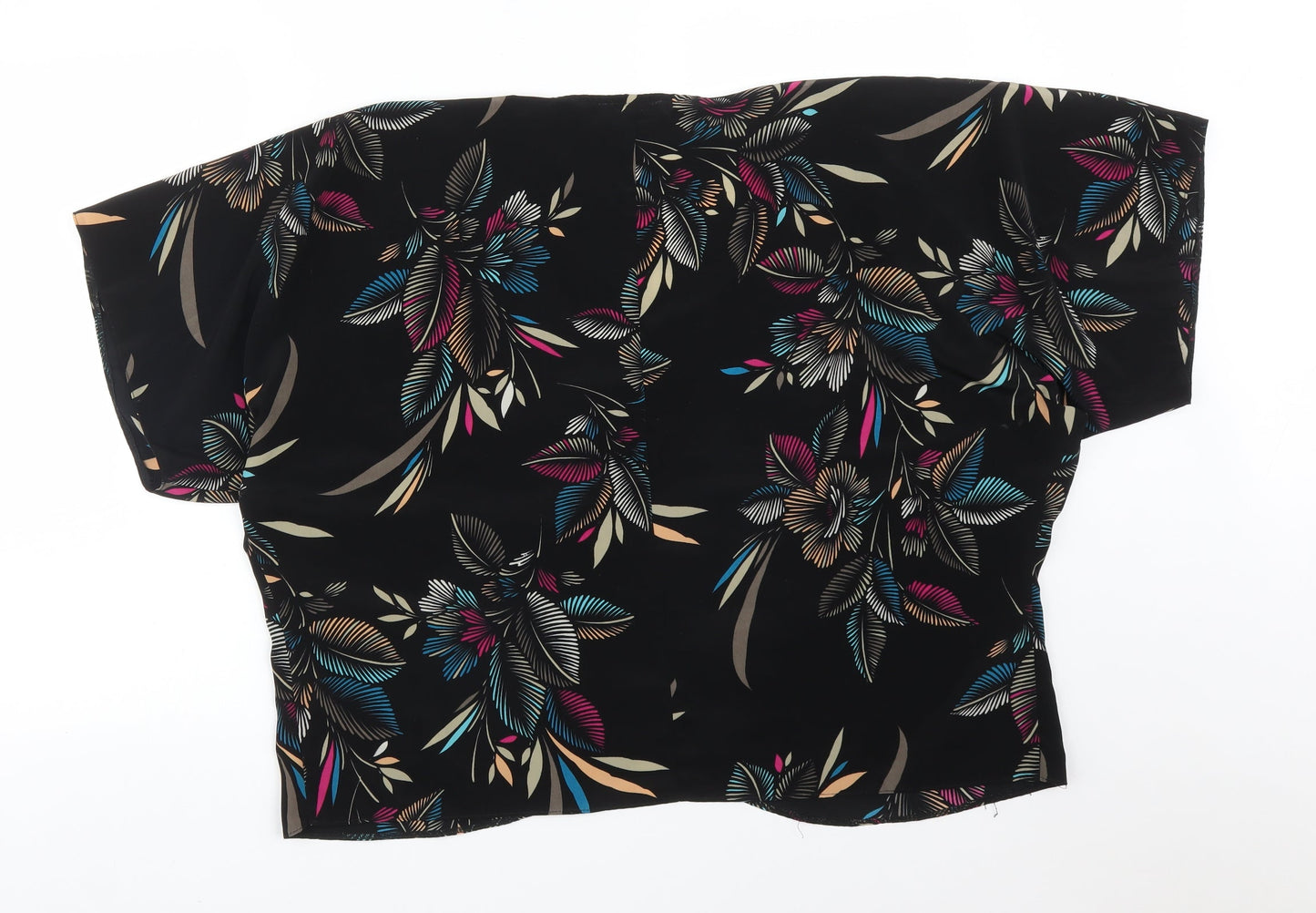 Jane Norman Womens Black Floral Polyester Cardigan Jumper Size 10