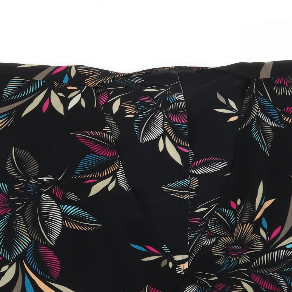 Jane Norman Womens Black Floral Polyester Cardigan Jumper Size 10